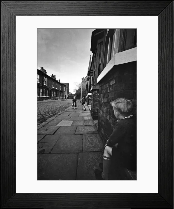 Framed Print : Children playing football in Archie Street, Manchester. Archie Street was the inspiration Framed Print : Children playing football in Archie Street, Manchester. Archie Street was the inspiration
