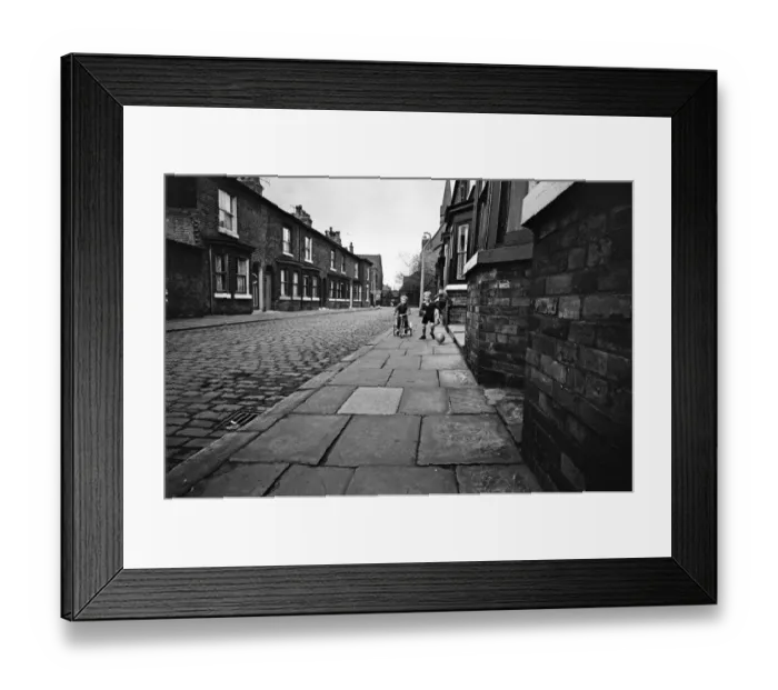 Framed Print : Children playing football in Archie Street, Manchester. Archie Street was the inspiration Framed Print : Children playing football in Archie Street, Manchester. Archie Street was the inspiration