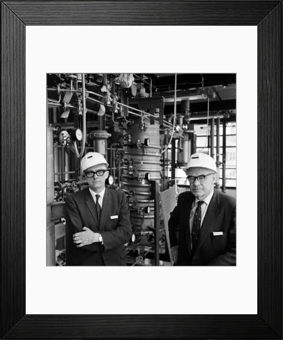 Framed Print : Professor F. Morton and Professor T. Ross at the Chemical Building Framed Print : Professor F. Morton and Professor T. Ross at the Chemical Building