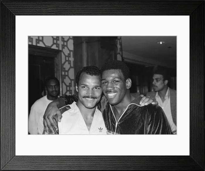 Framed Print : John Conteh vs Matthew Saad Muhammad II. For WBC and The Ring light-heavyweight titles Framed Print : John Conteh vs Matthew Saad Muhammad II. For WBC and The Ring light-heavyweight titles