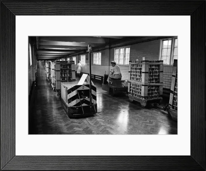 Framed Print : Cadbury s, Bournville, Birmingham, West Midlands. The robot tug which travels around Framed Print : Cadbury s, Bournville, Birmingham, West Midlands. The robot tug which travels around