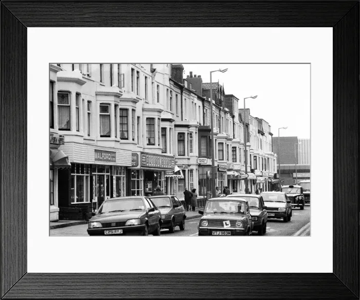 Framed Print : Boarding houses in Blackpool, Lancashire. 29th January 1987 Framed Print : Boarding houses in Blackpool, Lancashire. 29th January 1987