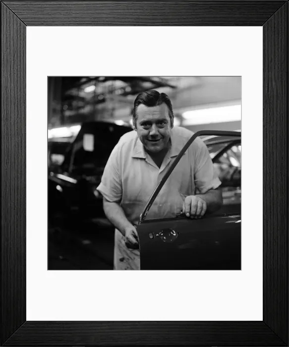 Framed Print : An employee at the BMC works at Longbridge, Birmingham, West Midlands. October 1967 Framed Print : An employee at the BMC works at Longbridge, Birmingham, West Midlands. October 1967