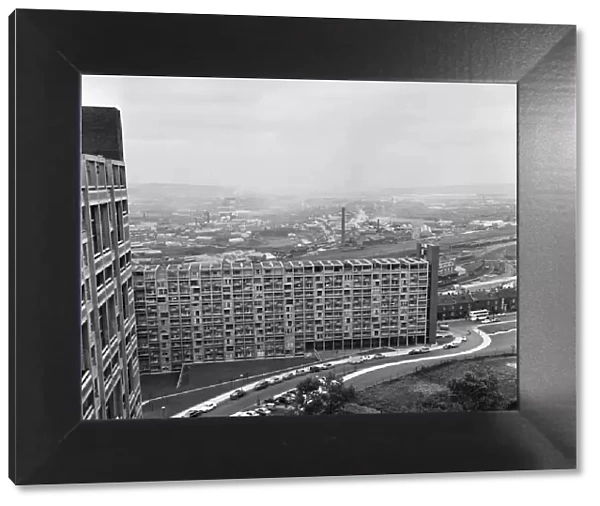 View of Park Hill flats, Sheffield. 2nd October 1967