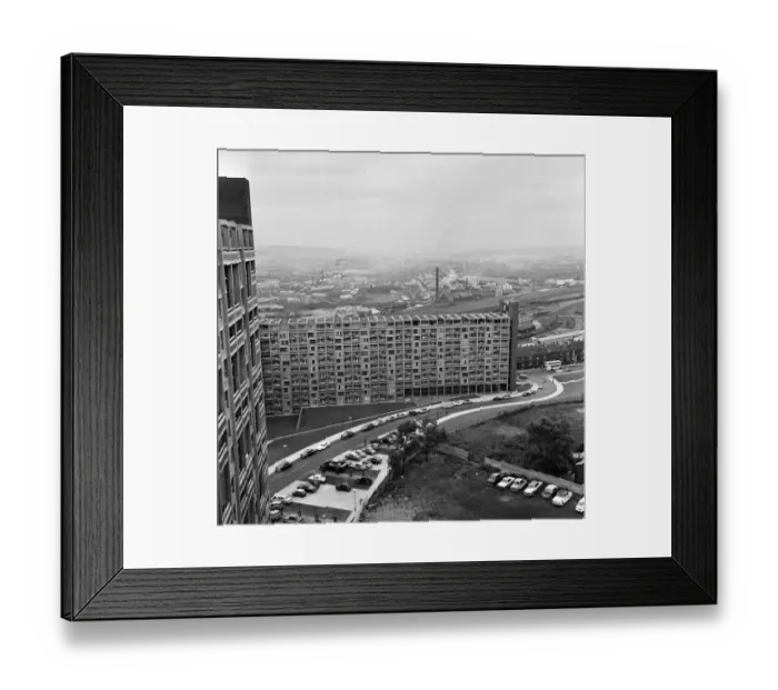 Framed Print : View of Park Hill flats, Sheffield. 2nd October 1967 Framed Print : View of Park Hill flats, Sheffield. 2nd October 1967
