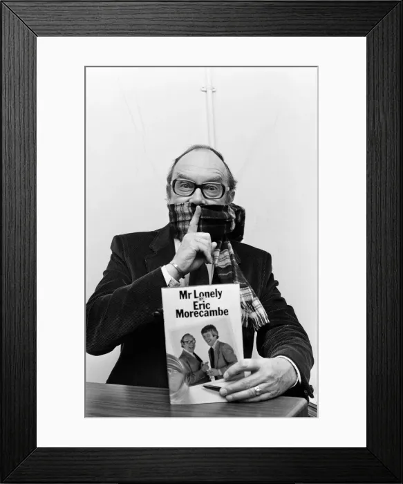 Framed Print : Eric Morecambe promoting his book Mr Lonely'in Birmingham. 31st March 1981 Framed Print : Eric Morecambe promoting his book Mr Lonely'in Birmingham. 31st March 1981