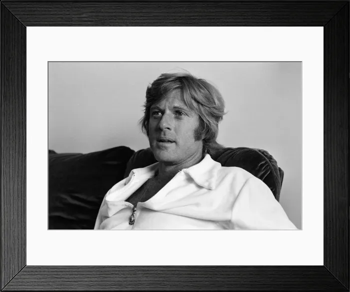 Framed Print : Robert Redford relaxing at his hotel at the Cannes Film Festival. 12th May 1972