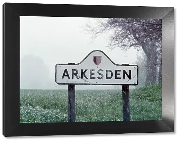 Picture shows the village sign for Arkesden, Essex. This picture forms part of