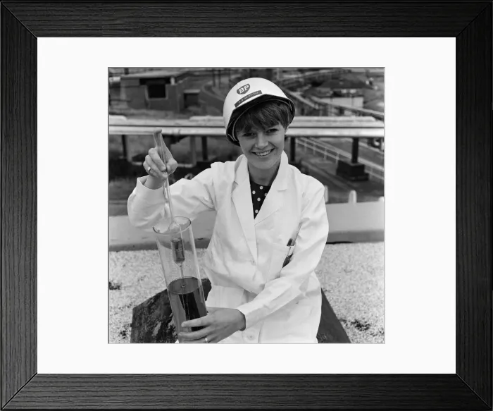 Framed Print : BP Llandarcy oil refinery, Swansea. Miss Marsha Griffiths, 23, Laboratory Assistant Framed Print : BP Llandarcy oil refinery, Swansea. Miss Marsha Griffiths, 23, Laboratory Assistant