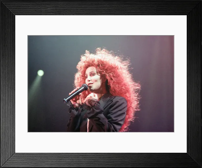 Framed Print : Cher, American singer, Love Hurts Tour, concert at NEC Arena, Birmingham Framed Print : Cher, American singer, Love Hurts Tour, concert at NEC Arena, Birmingham
