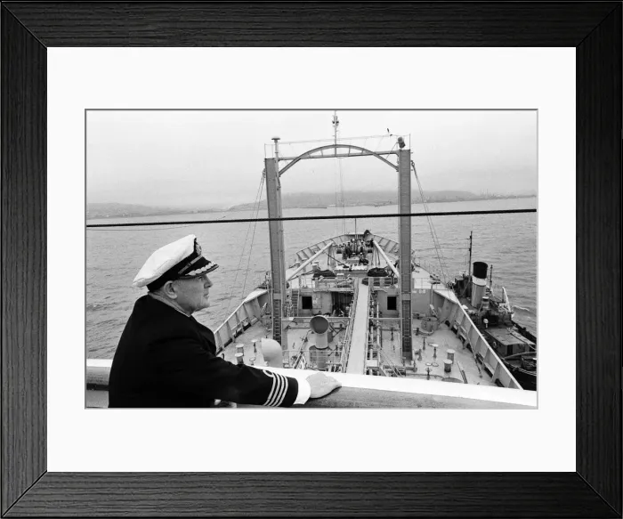 Framed Print : Swansea Docks, Wales. BP Tanker Fulmar enters the docks with Captain Jim Ward Framed Print : Swansea Docks, Wales. BP Tanker Fulmar enters the docks with Captain Jim Ward