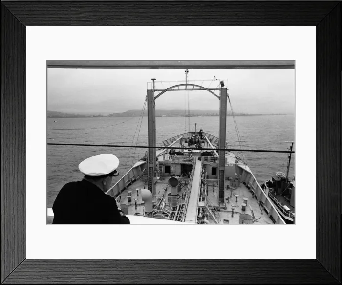 Framed Print : Swansea Docks, Wales. BP Tanker Fulmar enters the docks with Captain Jim Ward