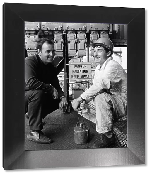 Llandarcy oil refinery. Roy Colwill (right), aged 20, and Howell Morgan, 31