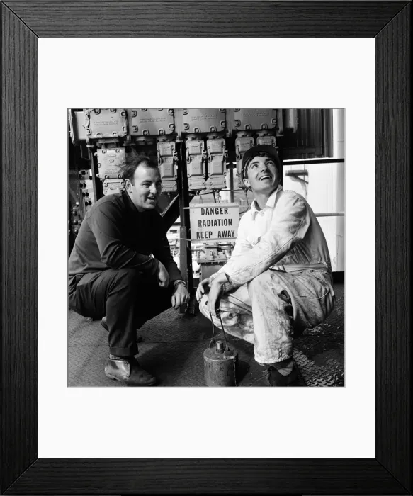 Framed Print : Llandarcy oil refinery. Roy Colwill (right), aged 20, and Howell Morgan, 31 Framed Print : Llandarcy oil refinery. Roy Colwill (right), aged 20, and Howell Morgan, 31