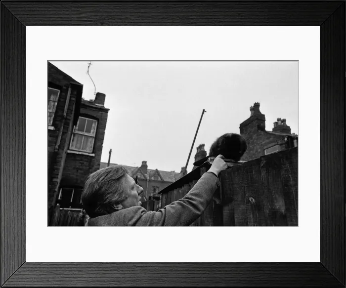 Framed Print : Member of Parliament for Birmingham Sparkbrook Roy Hattersley visits his constituency Framed Print : Member of Parliament for Birmingham Sparkbrook Roy Hattersley visits his constituency