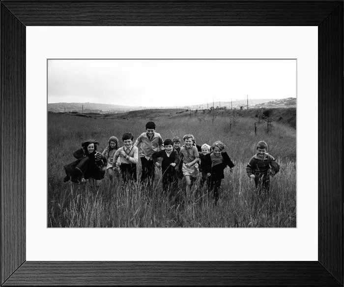 Framed Print : Children playing in the Lower Swansea Valley Project, Wales