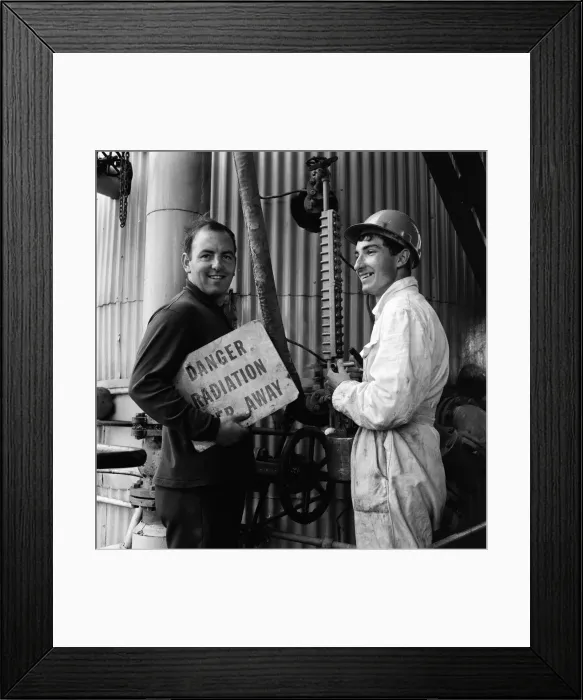 Framed Print : Llandarcy oil refinery. Roy Colwill (right), aged 20, and Howell Morgan, 31 Framed Print : Llandarcy oil refinery. Roy Colwill (right), aged 20, and Howell Morgan, 31