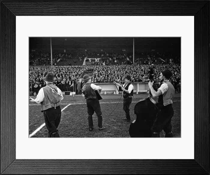 Framed Print : Adge Cutler and The Wurzels perform before the fans at the Bristol City ground Framed Print : Adge Cutler and The Wurzels perform before the fans at the Bristol City ground