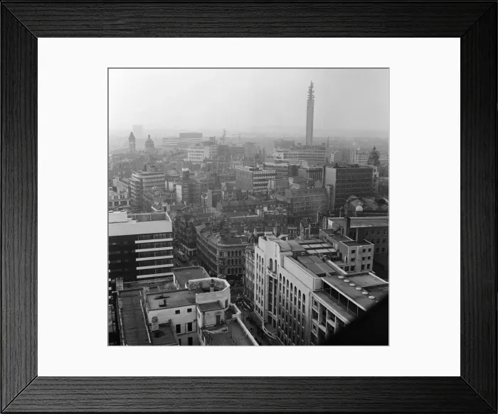 Framed Print : Aerial view of Birmingham city centre, West Midlands. 4th October 1967