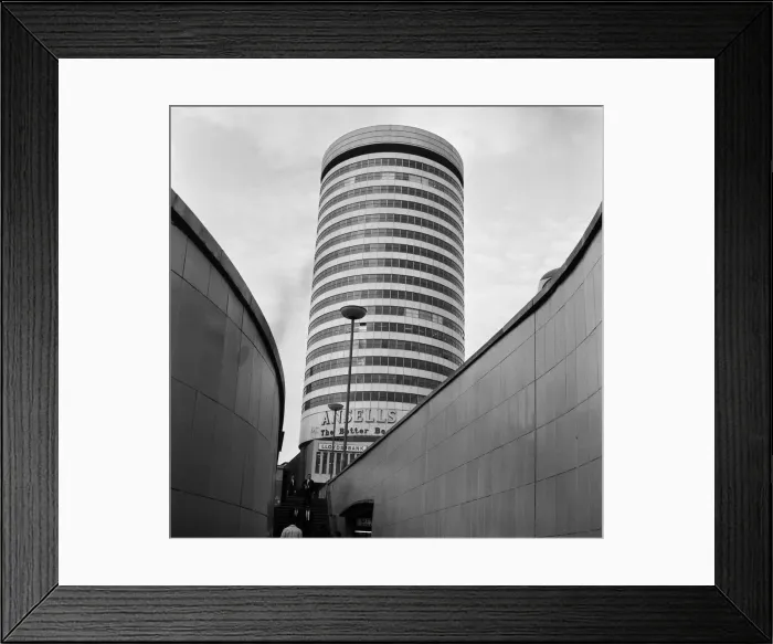 Framed Print : General view of the Bull Ring centre and Rotunda in Birmingham, West Midlands Framed Print : General view of the Bull Ring centre and Rotunda in Birmingham, West Midlands