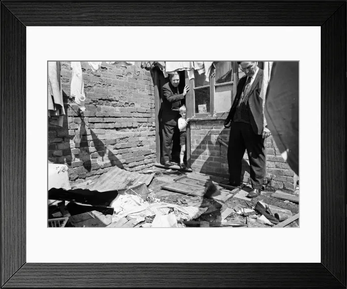 Framed Print : Member of Parliament for Birmingham Sparkbrook Roy Hattersley visits slum housing in