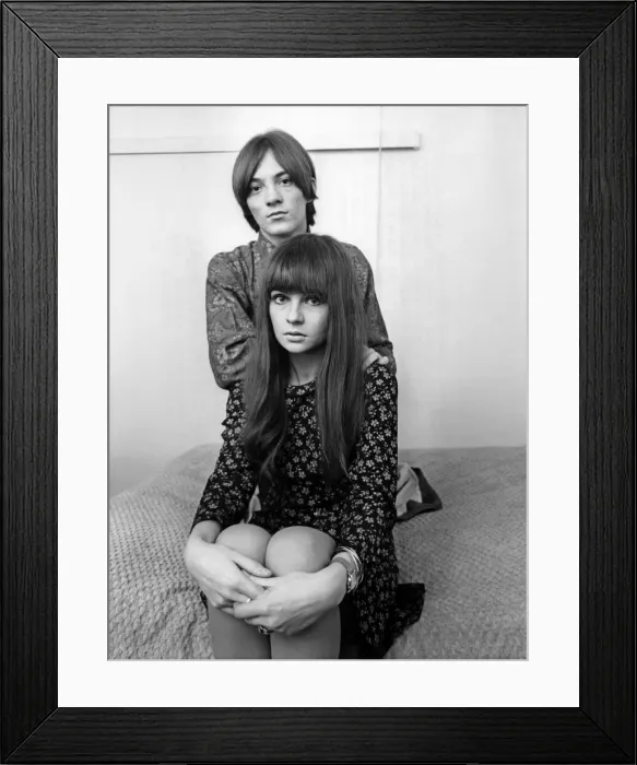 Framed Print : Steve Marriott, lead singer with The Small Faces pictured with his new girlfriend