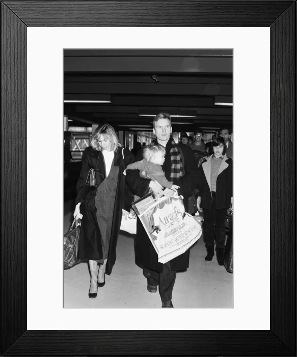 Framed Print : Sting (real name Gordon Sumner) arrives at London Heathrow Airport to fly to Miami