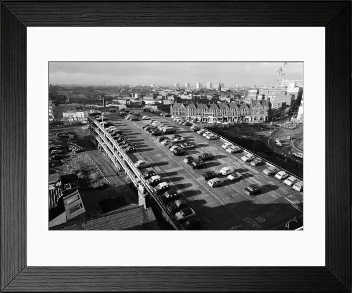 Framed Print : A car park in Birmingham, West Midlands. October 1967 Framed Print : A car park in Birmingham, West Midlands. October 1967