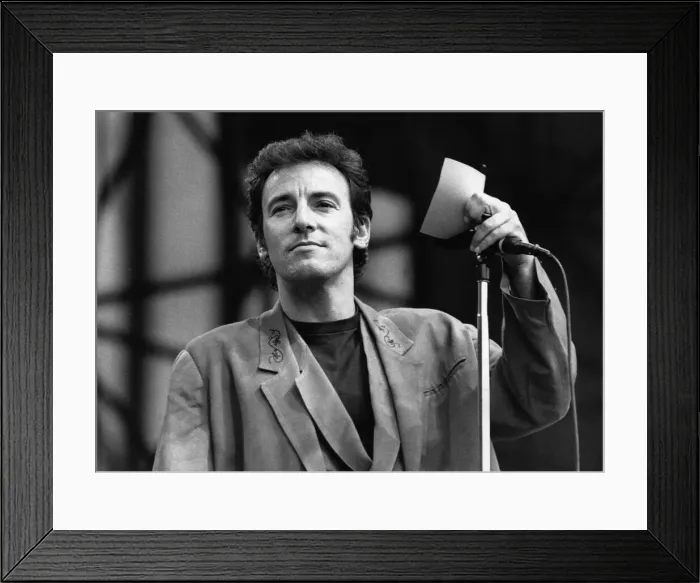 Framed Print : Bruce Springsteen, singer and songwriter, performing at Villa Park
