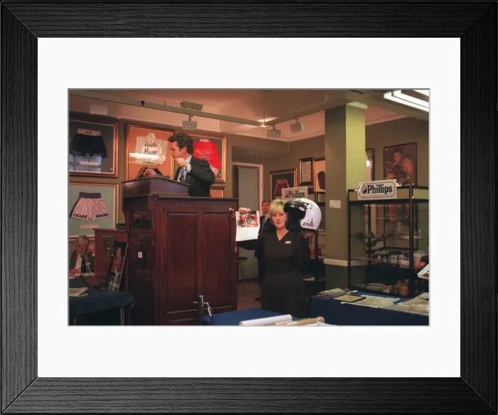 Framed Print : STIRLING MOSS HELMET AT SPORT MEMORBILIA AUCTION. -11 / 5 / 96 Framed Print : STIRLING MOSS HELMET AT SPORT MEMORBILIA AUCTION. -11 / 5 / 96
