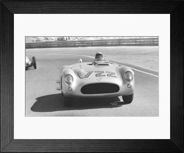 Framed Print : STIRLING MOSS DRIVING A MERCEDES - SEPT 86 Framed Print : STIRLING MOSS DRIVING A MERCEDES - SEPT 86