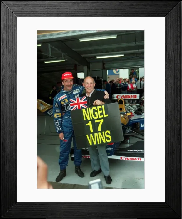 Framed Print : NIGEL MANSELL AND STIRLING MOSS - 91  /  6391 ----- NIGEL MANSELL