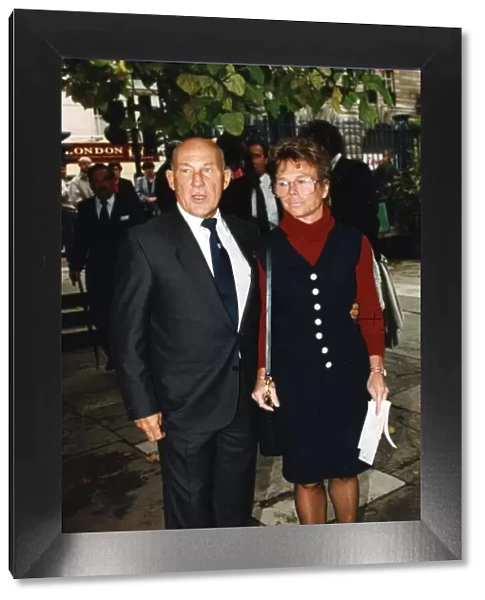 Stirling Moss and wife Susie at james Hunt memorial service Picadilly - September 1993