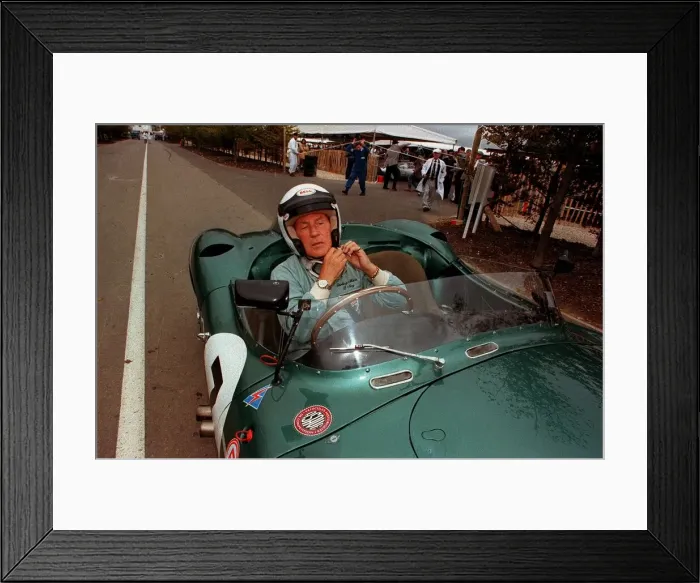 Framed Print : Stirling Moss October 98 Former world motorracing champion at the 50th Goodwood