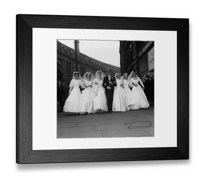 Framed Print : Wedding Fashions show in Regent Street 4th March 1958