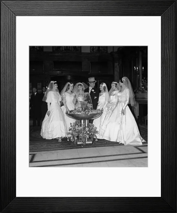 Framed Print : Wedding Fashions show in Regent Street 4th March 1958 Framed Print : Wedding Fashions show in Regent Street 4th March 1958