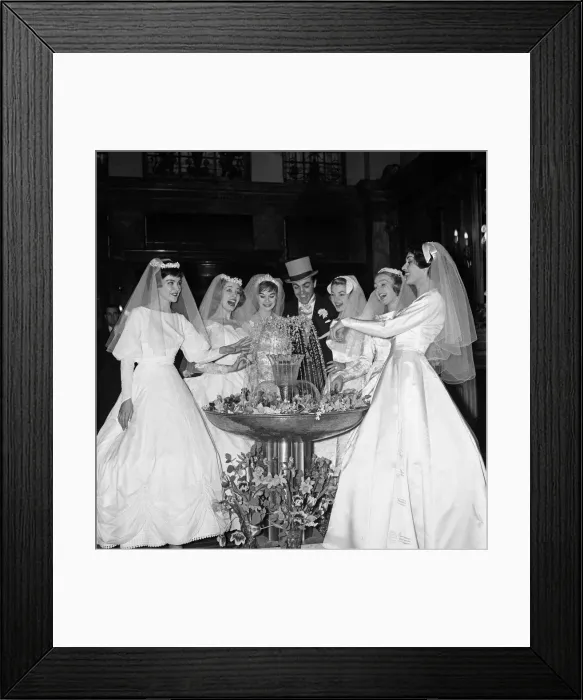 Framed Print : Wedding Fashions show in Regent Street 4th March 1958 Framed Print : Wedding Fashions show in Regent Street 4th March 1958