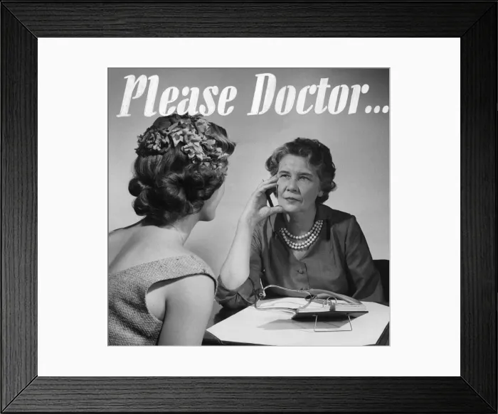 Framed Print : Please Doctor byline image for the Woman Sunday Mirror Feature 7th October 1955