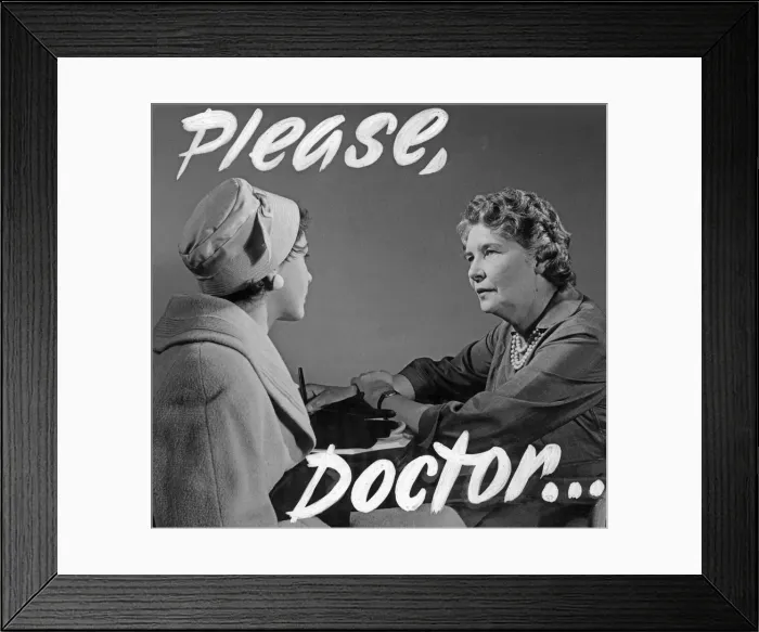 Framed Print : Please Doctor byline image for the Woman Sunday Mirror Feature 7th October 1955