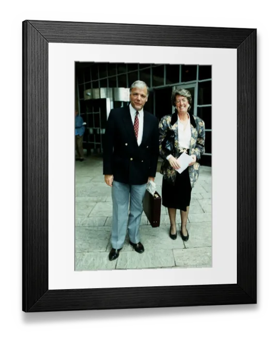 Framed Print : Wallace Mercer Hearts football chief with wife Ann Mercer
