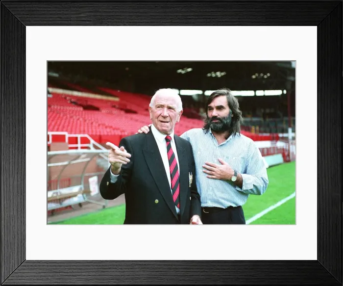 Framed Print : george best, former soccer player with sir matt busby. sept 90-7843 www Framed Print : george best, former soccer player with sir matt busby. sept 90-7843 www