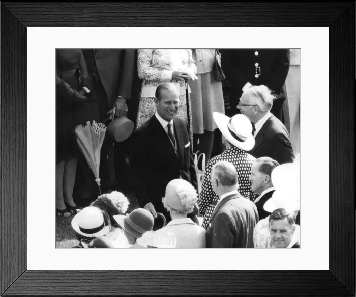 Framed Print : Prince Philip meeting guest at Buckingham Palace garden party - 20 / 07 / 1977 Framed Print : Prince Philip meeting guest at Buckingham Palace garden party - 20 / 07 / 1977