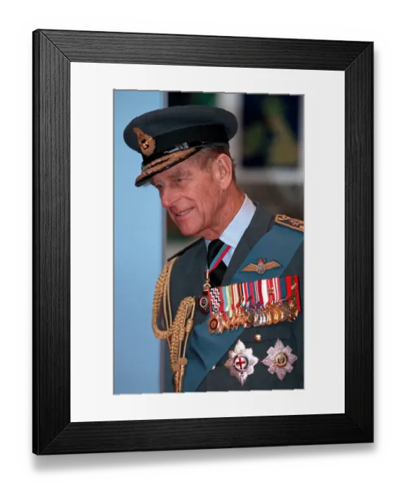 Framed Print : Prince Philip presenting colours at RAF Marham. April 1994 Framed Print : Prince Philip presenting colours at RAF Marham. April 1994