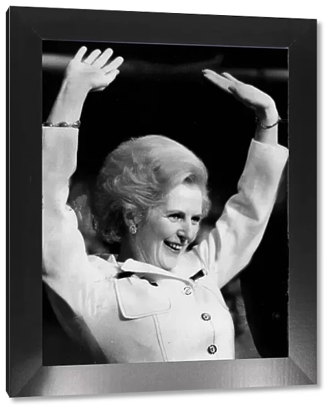 Margaret Thatcher celebrating at conference - 9th October 1976