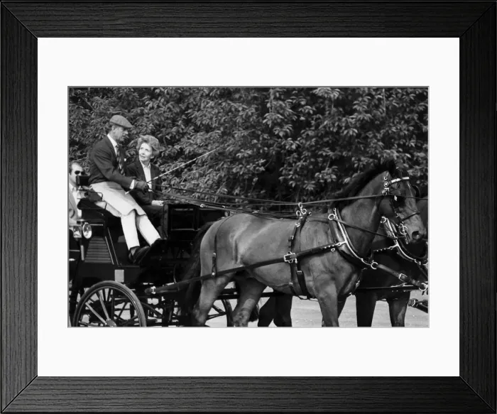 Framed Print : Prince Philip driving carriage with Nancy Reagan beside him - June 1982 Framed Print : Prince Philip driving carriage with Nancy Reagan beside him - June 1982