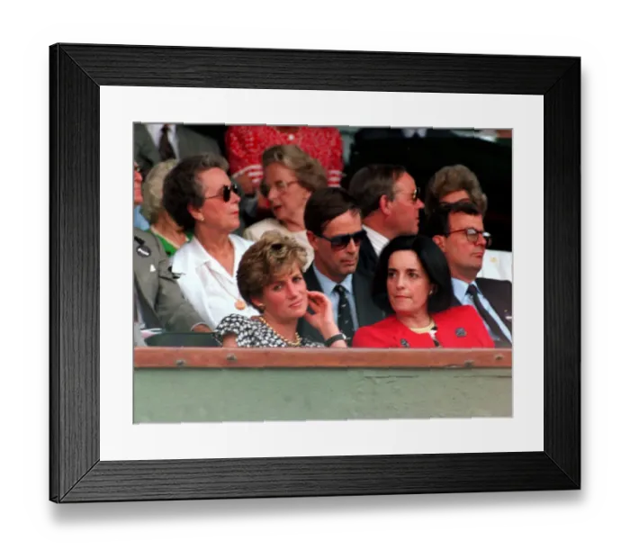Framed Print : DIANA, THE PRINCESS OF WALES AND LUCIA FLECHA DE LIMA AT WIMBLEDON JULY 1991