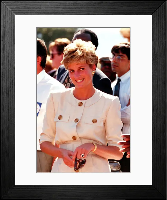 Framed Print : PRINCESS OF WALES SMILING DURING A VISIT TO RED CROSS CHARITY PROJECT IN ZIMBABWE - JULY Framed Print : PRINCESS OF WALES SMILING DURING A VISIT TO RED CROSS CHARITY PROJECT IN ZIMBABWE - JULY