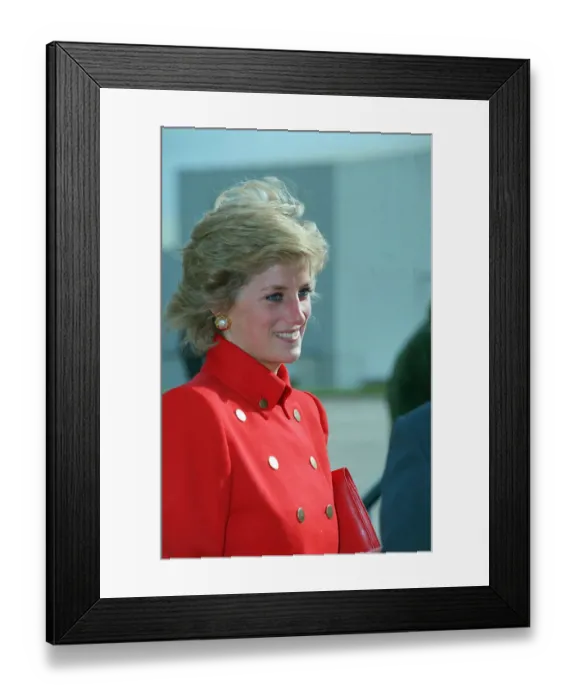 Framed Print : Princess Diana during a visit to RAF Wittering in Cambridgeshire, 25th October 1989 Framed Print : Princess Diana during a visit to RAF Wittering in Cambridgeshire, 25th October 1989