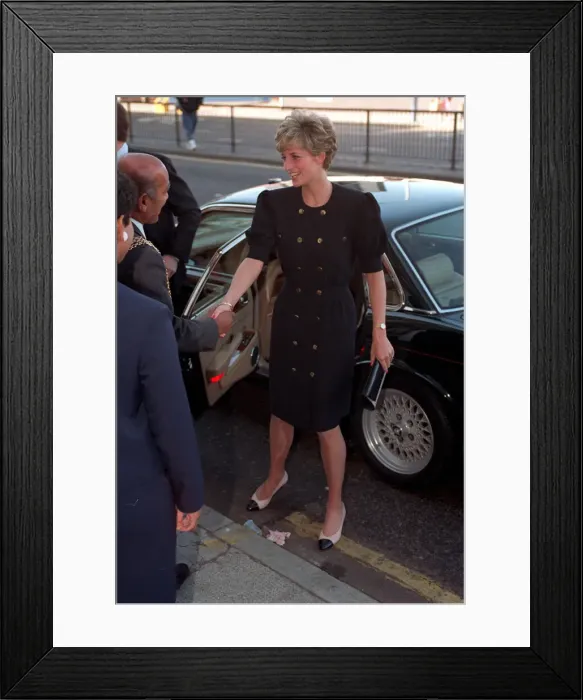 Framed Print : Diana, Princess of Wales, Visiting Barnardos in Hackney, London, 8th October 1991 Framed Print : Diana, Princess of Wales, Visiting Barnardos in Hackney, London, 8th October 1991