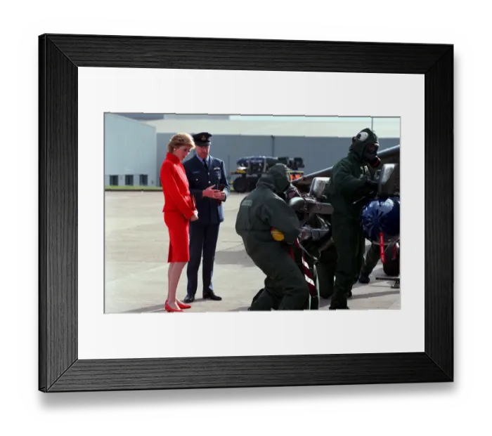Framed Print : Princess Diana during a visit to RAF Wittering in Cambridgeshire, 25th October 1989